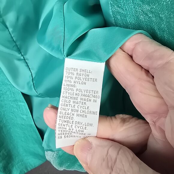 TanJay Blazer Jacket Womens 18W Metallic Green Summer Lightweight Pocket Career - Picture 4 of 14